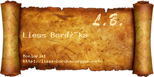 Liess Boróka névjegykártya